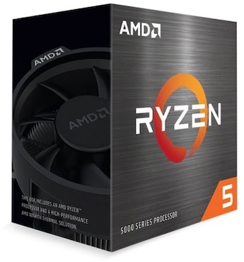 AMD Ryzen 5 5600X MPC 6-Core 12-Thread (65W), 3,7/4,6 GHz, 35 MB cache, Socket AM4, boxad med Wraith Stealth-kylare