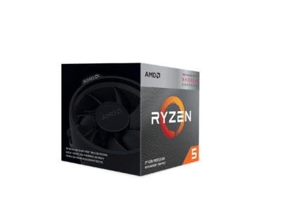 AMD Ryzen 5 3400G 4-Core 8-Thread (65W), 3,7/4,2 GHz, 4 MB cache, Socket AM4, Radeon RX Vega 11, boxad med Wraith Spire-kylare
