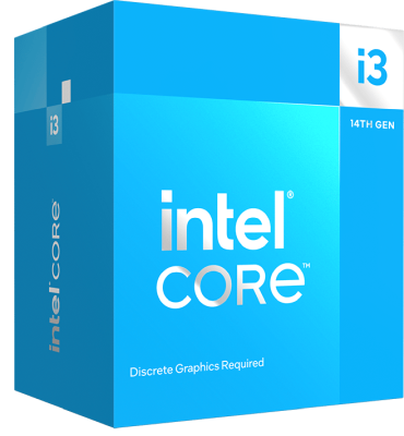 Intel Core i3-14100F 4-Core 8-Thread (60W), 3,5/4,7 GHz, LGA1700, 12 MB cache, boxad med Laminar RM1 kylare