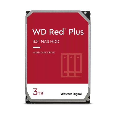 3 TB WD Red Plus, 7200 rpm, 256 MB cache SATA3, optimerad för NAS med 24/7 drift