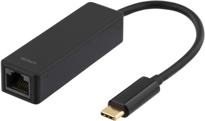 Nätverksadapter Deltaco USB-C, Gigabit, 1xRJ45 - Svart#1