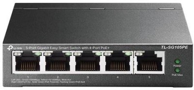 TP-Link TL-SG105PE Smart Switch, 5-port Gigabit, 4xPoE+, 65W