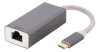 Adapter Deltaco, USB-C till Gigabit/RJ45, PC/Mac - Rymdgrå