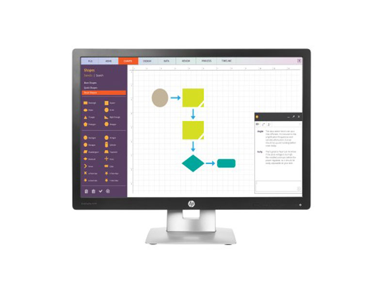 HP EliteDisplay E242 – 24", 1920x1200, Framifrån