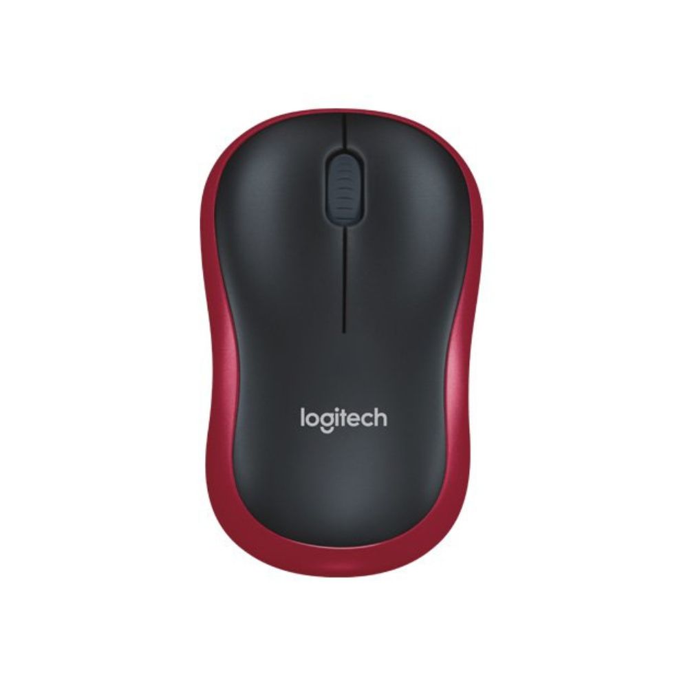 Logitech M185. 1000 dpi - Röd - ovansidan