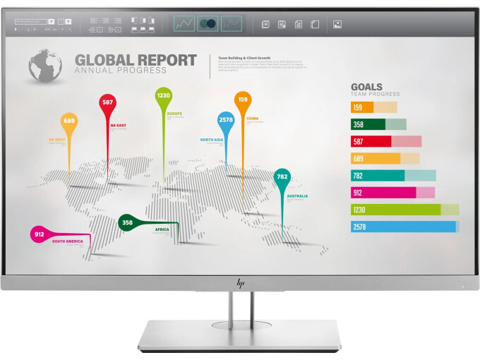 HP EliteDisplay E273q – QHD, IPS, 60Hz, USB-C, Skick A – bild 1